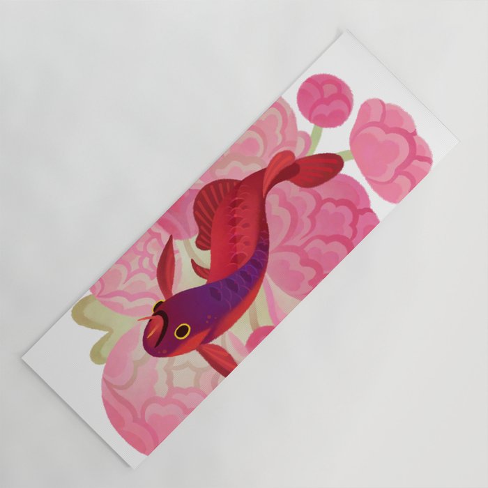 Arowana and peony 2 Yoga Mat Gallery Image 1