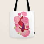 Arowana and peony 2 Tote Bag Gallery Image 1