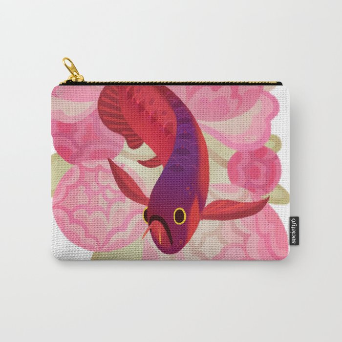 Arowana and peony 2 Carry All Pouch Gallery Image 1