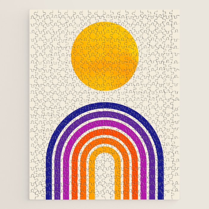 Rainbow Sun: Retro 80s Edition Jigsaw Puzzle Gallery Image 1