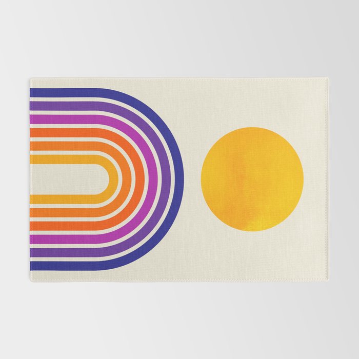 Rainbow Sun: Retro 80s Edition Rug Gallery Image 2