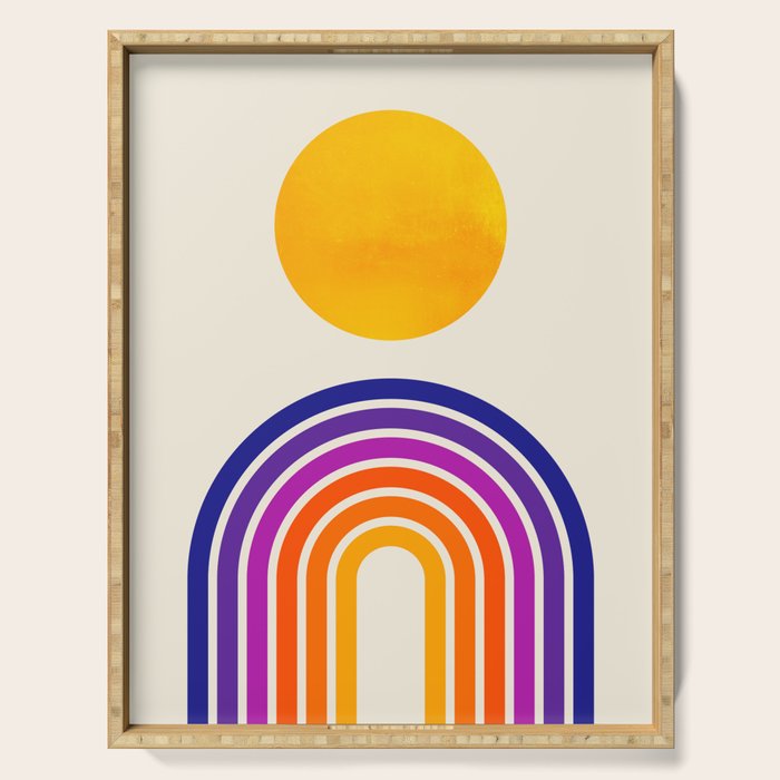 Rainbow Sun: Retro 80s Edition Serving Tray Gallery Image 1