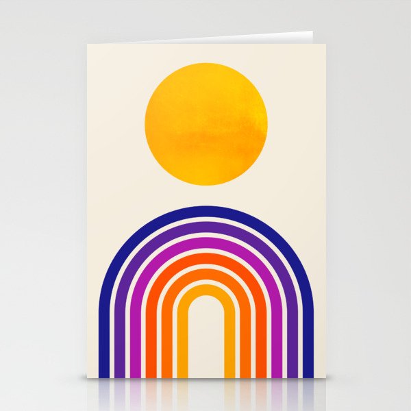 Rainbow Sun: Retro 80s Edition Stationery Card Gallery Image 1