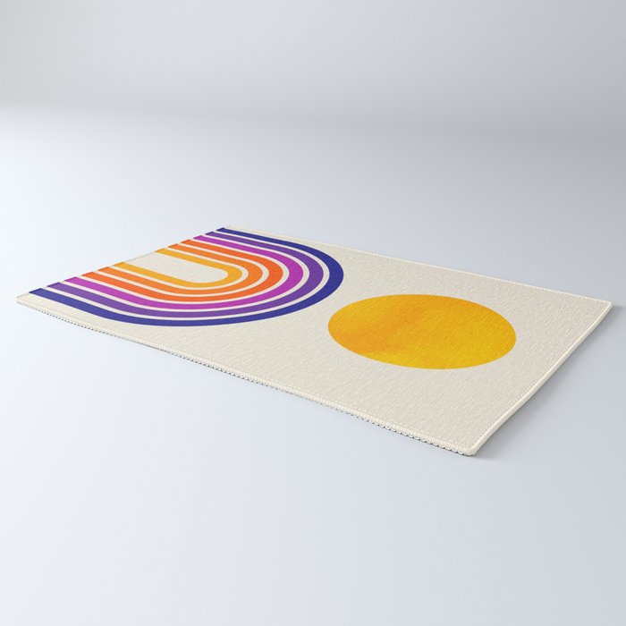 Rainbow Sun: Retro 80s Edition Rug Gallery Image 3