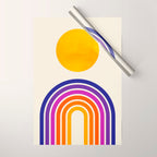 Rainbow Sun: Retro 80s Edition Wrapping Paper Gallery Image 1