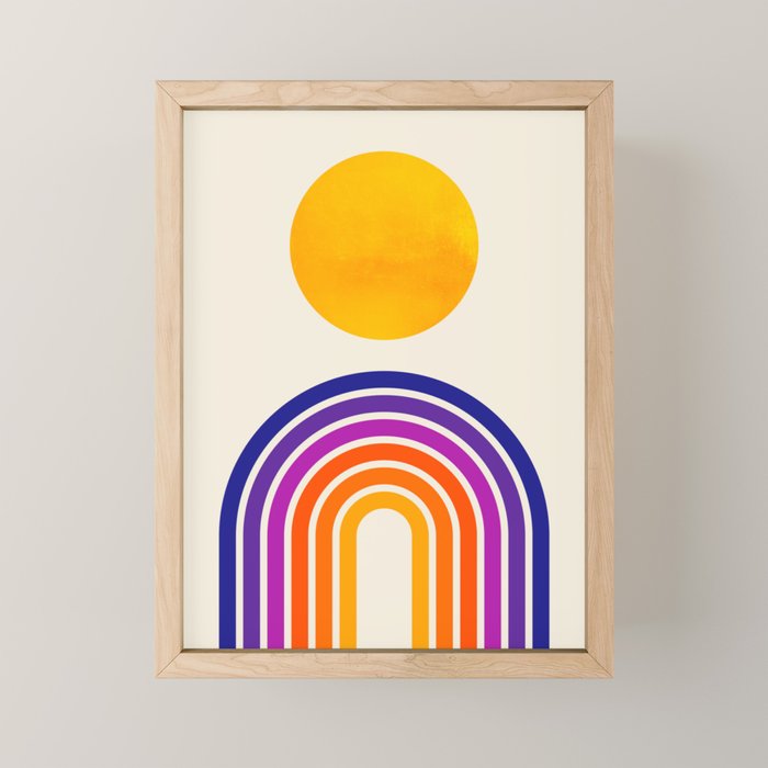 Rainbow Sun: Retro 80s Edition Mini Art Print Gallery Image 1