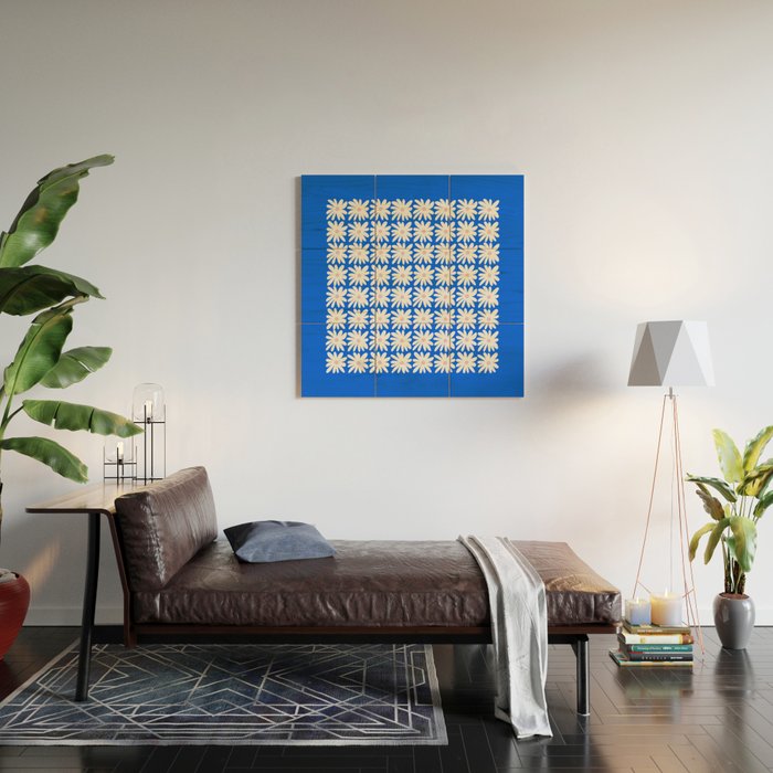 Daisies in Blue Wood Wall Art Gallery Image 2