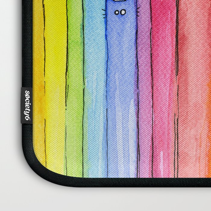 Rainbow of Cats Funny Whimsical Animals Laptop Sleeve Gallery Image 3