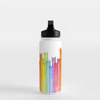 Rainbow of Cats Funny Whimsical Animals Water Bottle Gallery Image 3