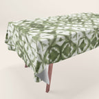 Shibori olive diamond tie dye patetrn Tablecloth Gallery Image 1