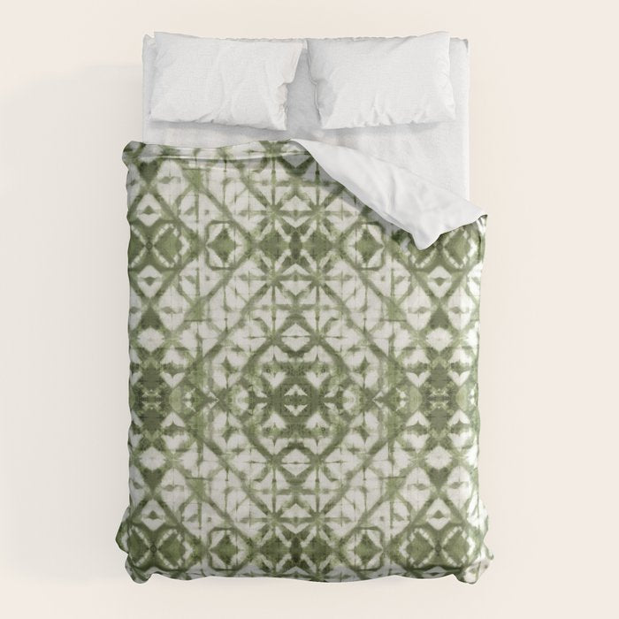 Shibori olive diamond tie dye patetrn Duvet Cover Gallery Image 6