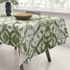 Shibori olive diamond tie dye patetrn Tablecloth Gallery Image 3