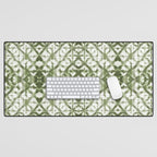 Shibori olive diamond tie dye patetrn Desk Mat Gallery Image 1