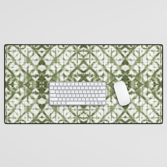 Shibori olive diamond tie dye patetrn Desk Mat Gallery Image 1