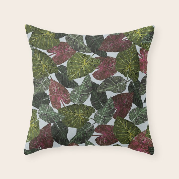 Textured Leaves - Pattern Throw Pillow Gallery Image 6