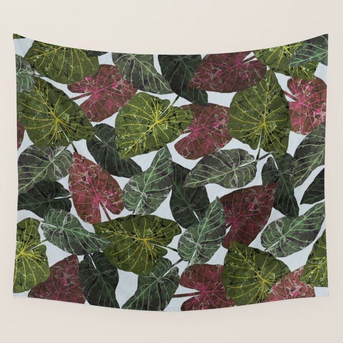 Textured Leaves - Pattern Wall Tapestry Gallery Image 4