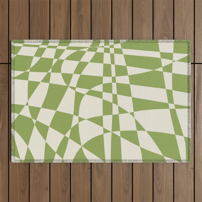 Glass Glitch: Forest Green Edition Outdoor Rug Gallery Image 1