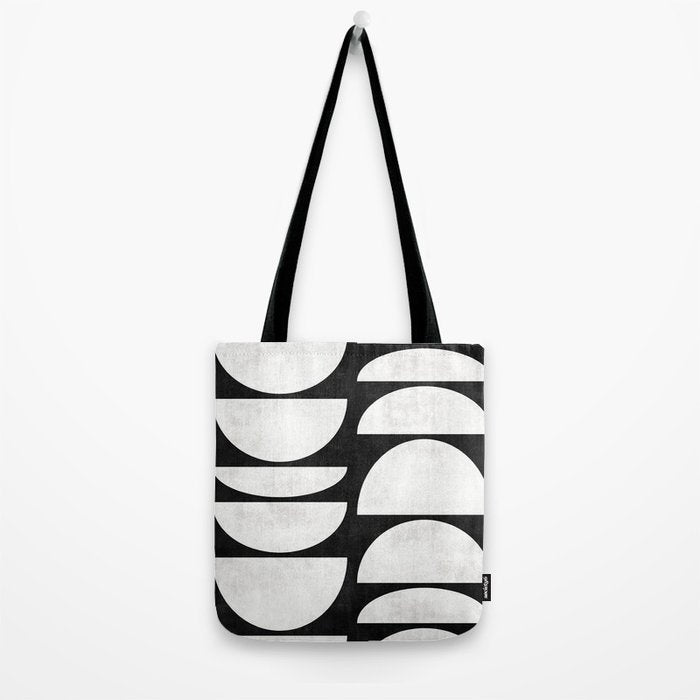 Mid-Century Modern Pattern No.8 - Black and White Tote Bag Gallery Image 2
