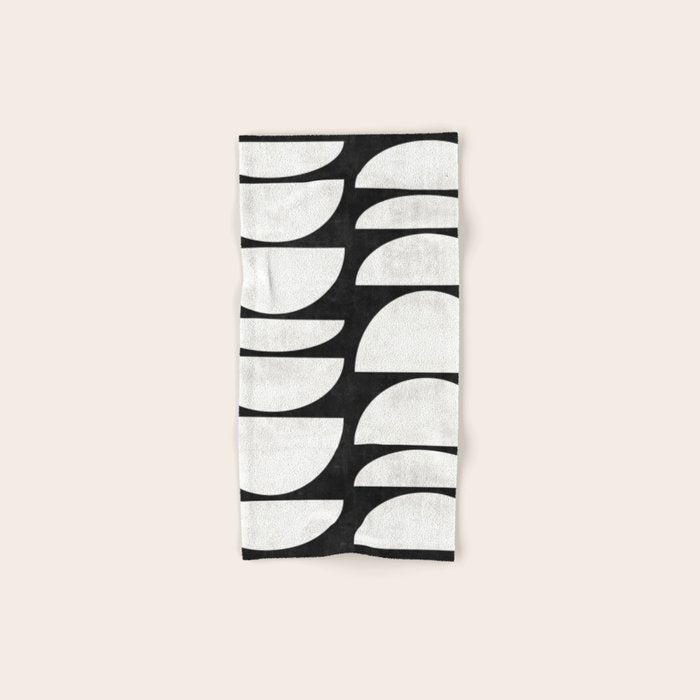 Mid-Century Modern Pattern No.8 - Black and White Towels Gallery Image 1