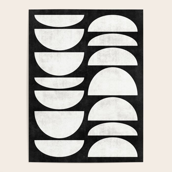 Mid-Century Modern Pattern No.8 - Black and White Poster Gallery Image 4