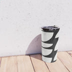 Mid-Century Modern Pattern No.8 - Black and White Travel Mug Gallery Image 4
