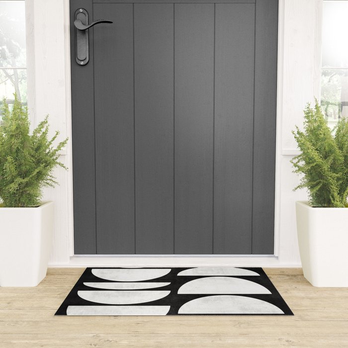 Mid-Century Modern Pattern No.8 - Black and White Welcome Mat Gallery Image 3