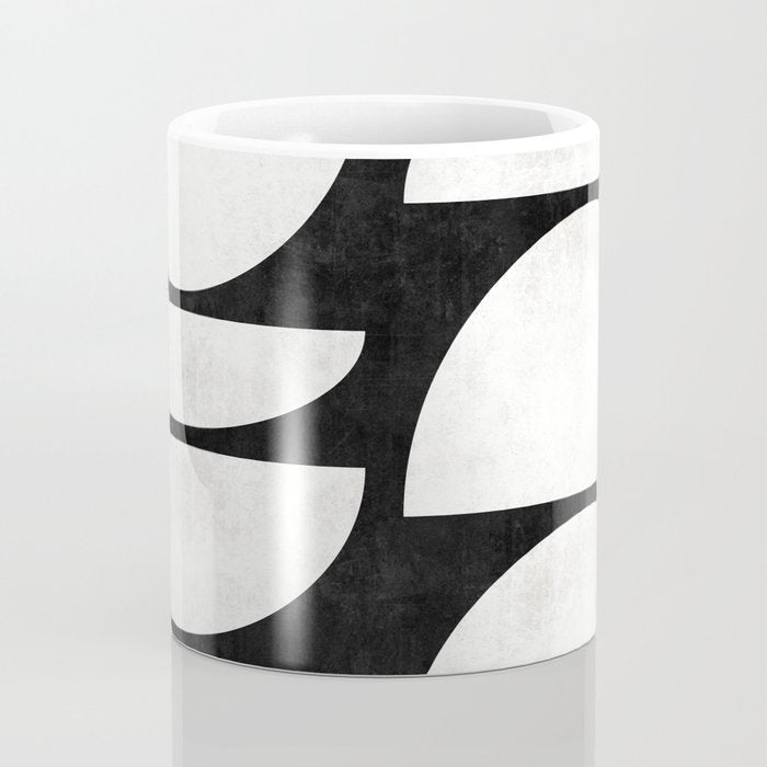Mid-Century Modern Pattern No.8 - Black and White Coffee Mug Gallery Image 4