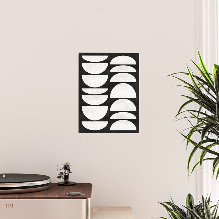 Mid-Century Modern Pattern No.8 - Black and White Poster Gallery Image 2