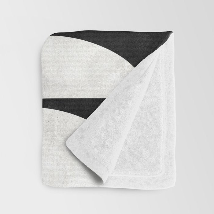 Mid-Century Modern Pattern No.8 - Black and White Throw Blanket Gallery Image 3