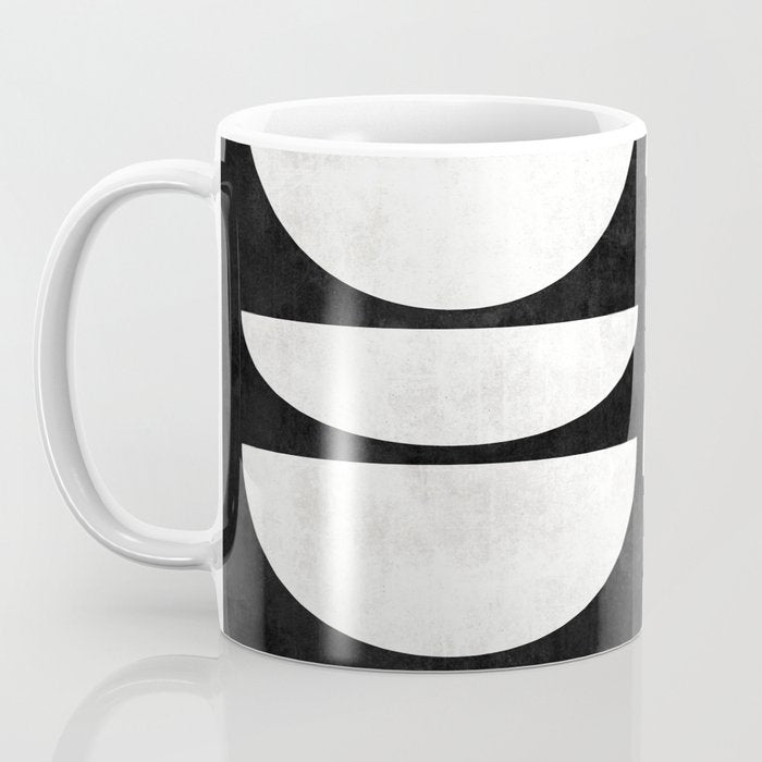 Mid-Century Modern Pattern No.8 - Black and White Coffee Mug Gallery Image 3