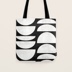 Mid-Century Modern Pattern No.8 - Black and White Tote Bag Gallery Image 1