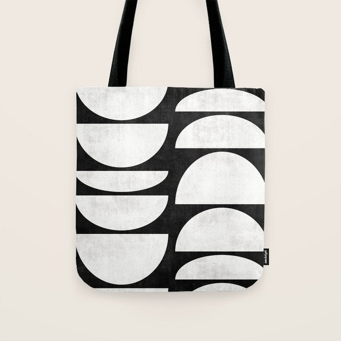 Mid-Century Modern Pattern No.8 - Black and White Tote Bag Gallery Image 1