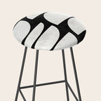 Mid-Century Modern Pattern No.8 - Black and White Stool Gallery Image 2