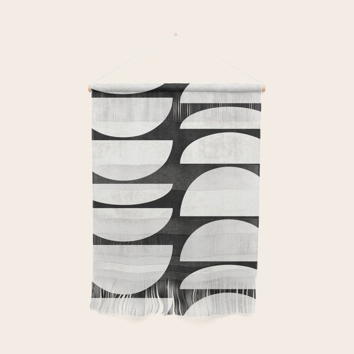 Mid-Century Modern Pattern No.8 - Black and White Wall Hanging Gallery Image 1