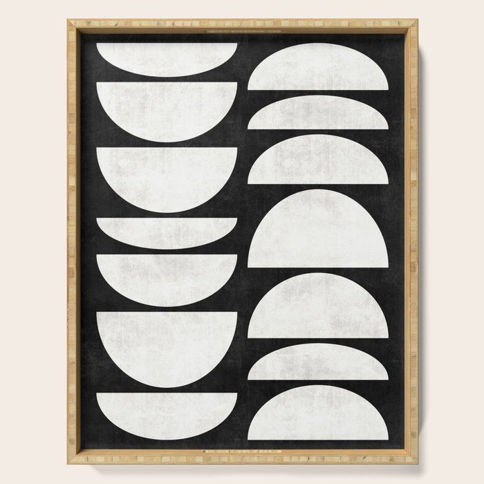Mid-Century Modern Pattern No.8 - Black and White Serving Tray Gallery Image 1