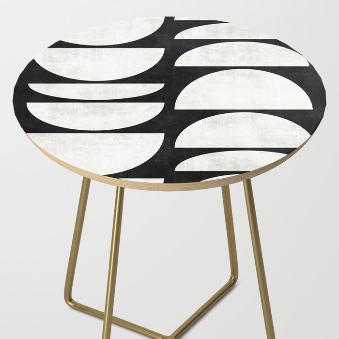 Mid-Century Modern Pattern No.8 - Black and White Side Table Gallery Image 2
