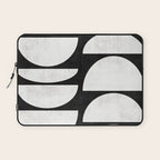 Mid-Century Modern Pattern No.8 - Black and White Laptop Sleeve Gallery Image 1