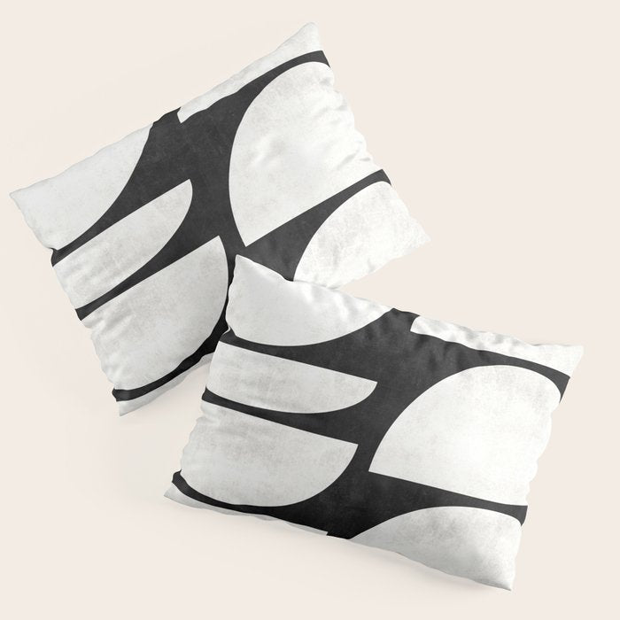 Mid-Century Modern Pattern No.8 - Black and White Pillow Sham Gallery Image 3