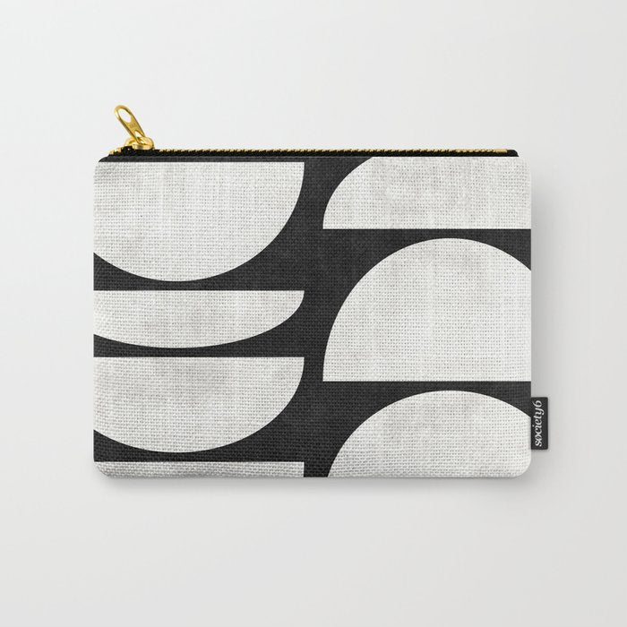 Mid-Century Modern Pattern No.8 - Black and White Carry All Pouch Gallery Image 1