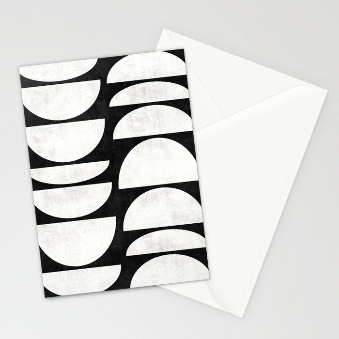 Mid-Century Modern Pattern No.8 - Black and White Stationery Card Gallery Image 2