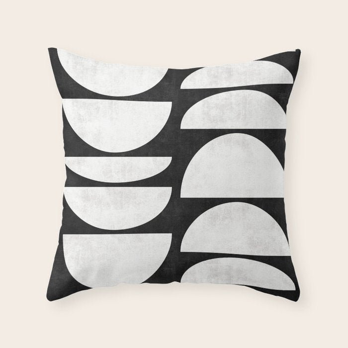 Mid-Century Modern Pattern No.8 - Black and White Throw Pillow Gallery Image 6