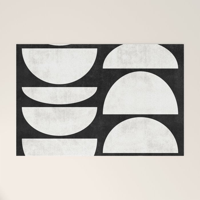 Mid-Century Modern Pattern No.8 - Black and White Welcome Mat Gallery Image 1