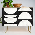 Mid-Century Modern Pattern No.8 - Black and White Credenza Gallery Image 1
