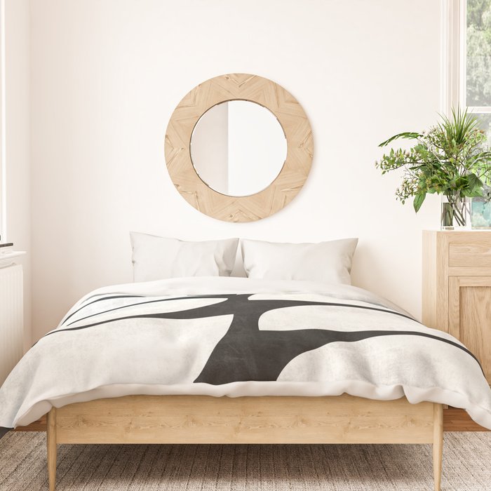 Mid-Century Modern Pattern No.8 - Black and White Duvet Cover Gallery Image 3