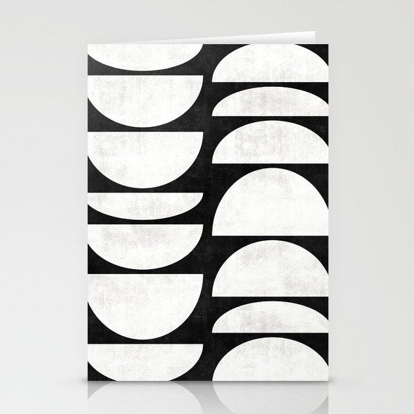 Mid-Century Modern Pattern No.8 - Black and White Stationery Card Gallery Image 2