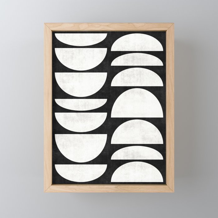 Mid-Century Modern Pattern No.8 - Black and White Mini Art Print Gallery Image 1
