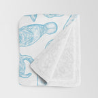 Manatees - Light Blue Throw Blanket Gallery Image 3