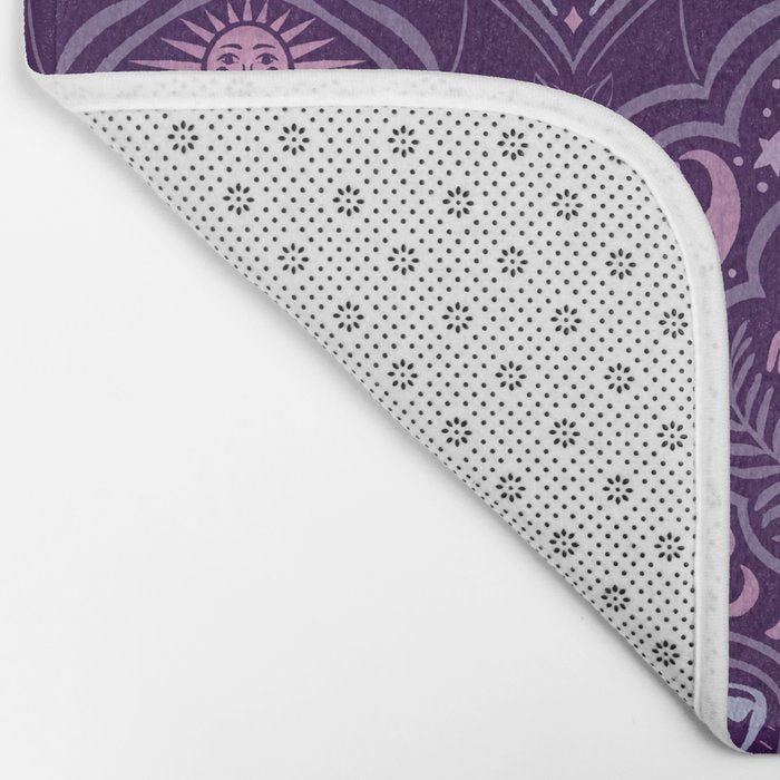 Celestial Forest Damask - Violet Bath Mat Gallery Image 2