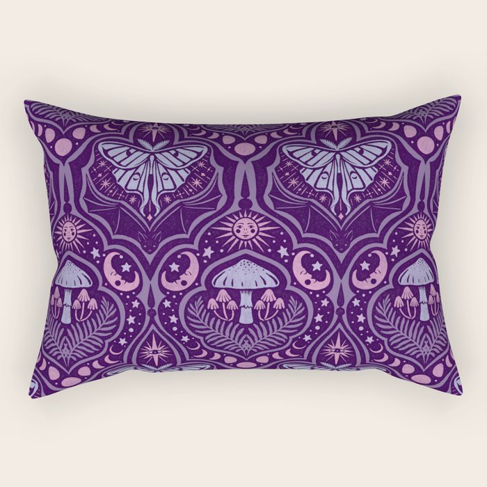 Celestial Forest Damask - Violet Rectangular Pillow Gallery Image 1