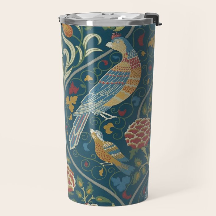 William Morris Seasons by May Melsetter Indigo Blue Travel Mug Gallery Image 2